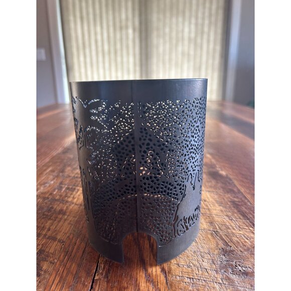 Scentsy Wrap Full-Size Warmer Silhouette Joy To The World Design Black Metal - Picture 6 of 8